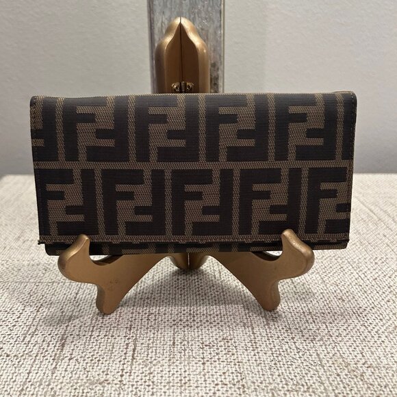 Fendi Zucca Coated Canvas Trifold Long Wallet - Picture 1 of 11